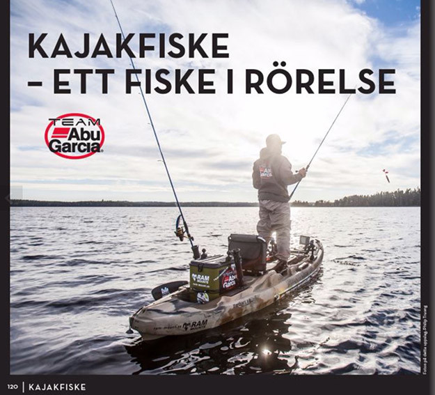 En artikel om kajakfiske skriven av team medlemmen Anton